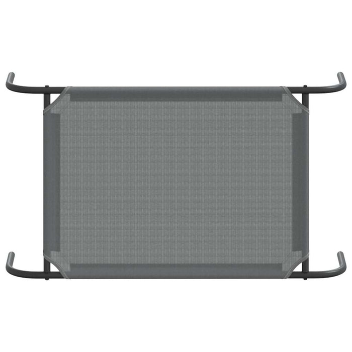 Cuccia per Cani Rialzata Grigia 90x50x20 cm Textilene e Acciaio 42000842