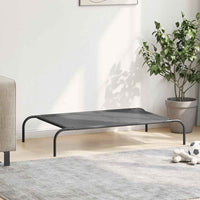 Cuccia per Cani Rialzata Grigia 110x65x20cm Textilene e Acciaio 42000843