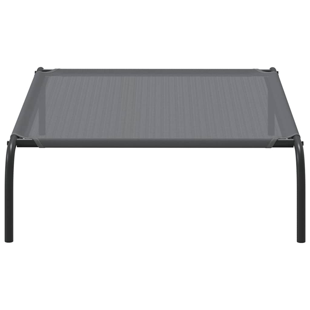 Cuccia per Cani Rialzata Grigia 110x65x20cm Textilene e Acciaio 42000843