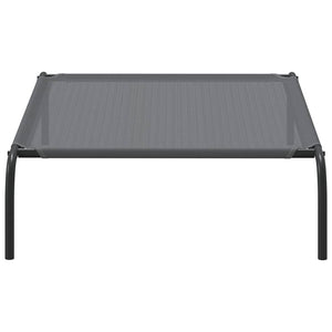 Cuccia per Cani Rialzata Grigia 110x65x20cm Textilene e Acciaio 42000843