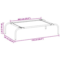 Cuccia per Cani Rialzata Grigia 110x65x20cm Textilene e Acciaio 42000843