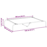 vidaXL Cuccia per Cani Rialzata Grigia 130x80x20cm Textilene e Acciaio
