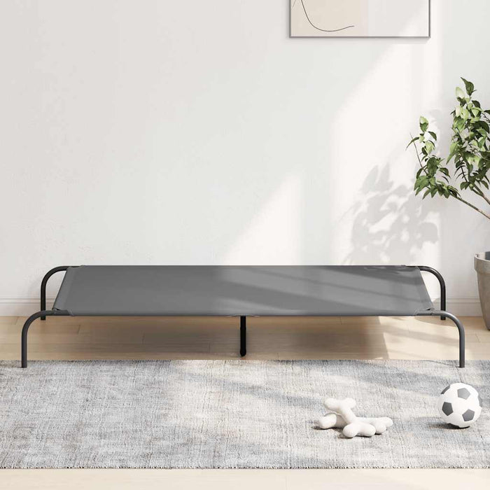 Cuccia per Cani Rialzata Grigia 150x90x20cm Tela Oxford/Acciaio