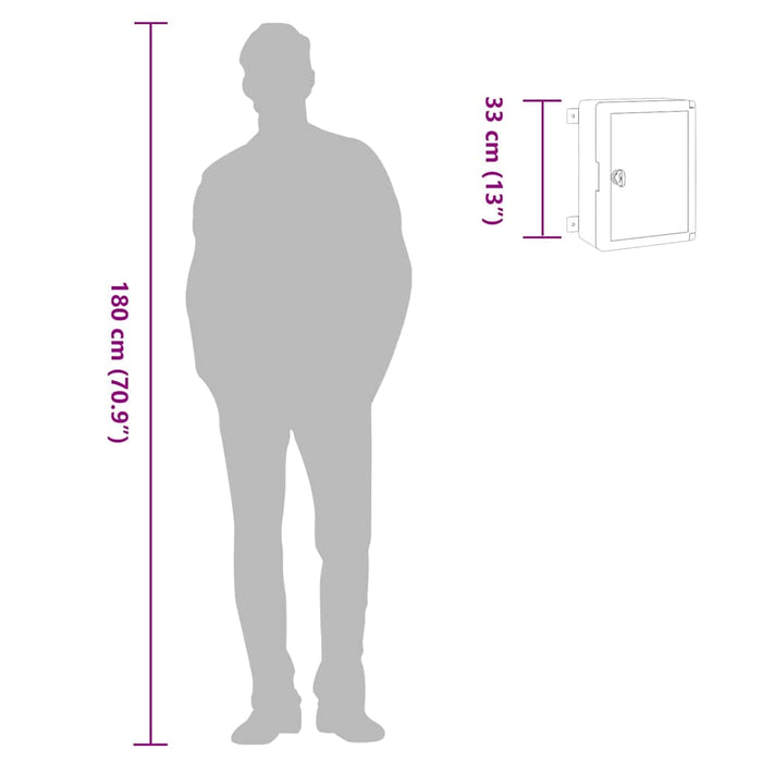 Armadietto di Controllo Grigio 25 x 13 x 33 cm Plastica ABS 4106494