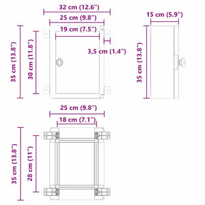 Armadietto di Controllo Grigio 25 x 15 x 35 cm Plastica 4106495