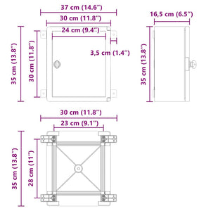 Armadietto di Controllo Grigio 30 x 16.5 x 35 cm Plastica 4106496