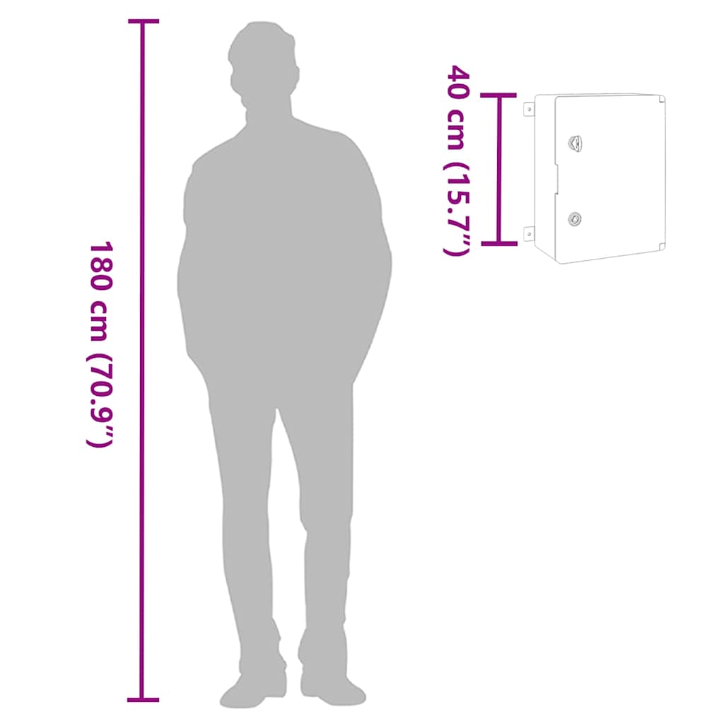 Armadietto di Controllo Grigio 30 x 16.5 x 40 cm Plastica 4106497