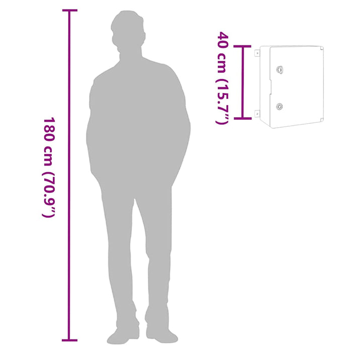 Armadietto di Controllo Grigio 30 x 16.5 x 40 cm Plastica 4106497