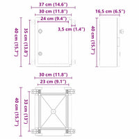 Armadietto di Controllo Grigio 30 x 16.5 x 40 cm Plastica 4106497