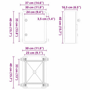 Armadietto di Controllo Grigio 30 x 16.5 x 40 cm Plastica 4106497