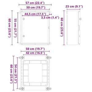 Armadio di Controllo  IP65 Impermeabile Grigio 50x23x60 cm Plastica ABS 4106503