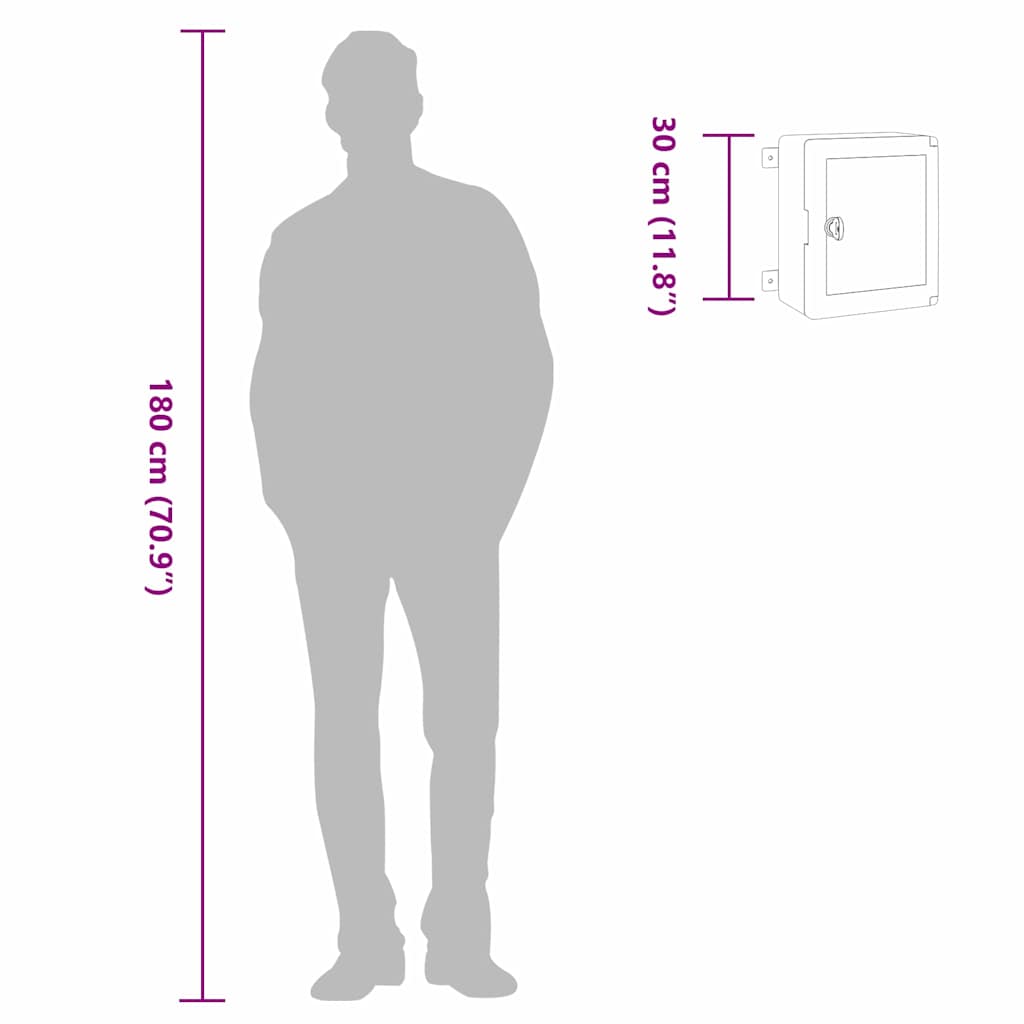 Armadietto di Controllo Grigio 25 x 13 x 30 cm Plastica 4106507