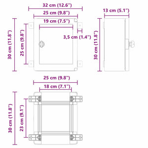 Armadietto di Controllo Grigio 25 x 13 x 30 cm Plastica 4106507