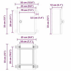 Armadietto di Controllo Grigio 25 x 13 x 33 cm Plastica 4106508