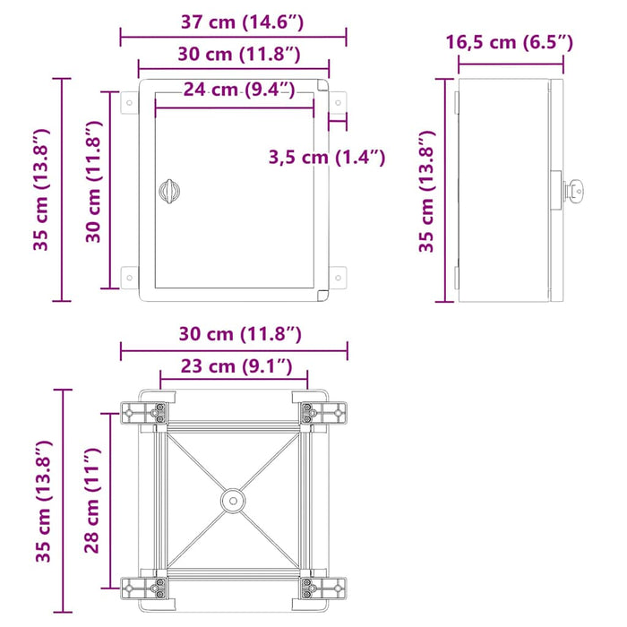 Armadio di controllo  IP65 Impermeabile Grigio 30x16,5x35 cm Plastica ABS 4106510
