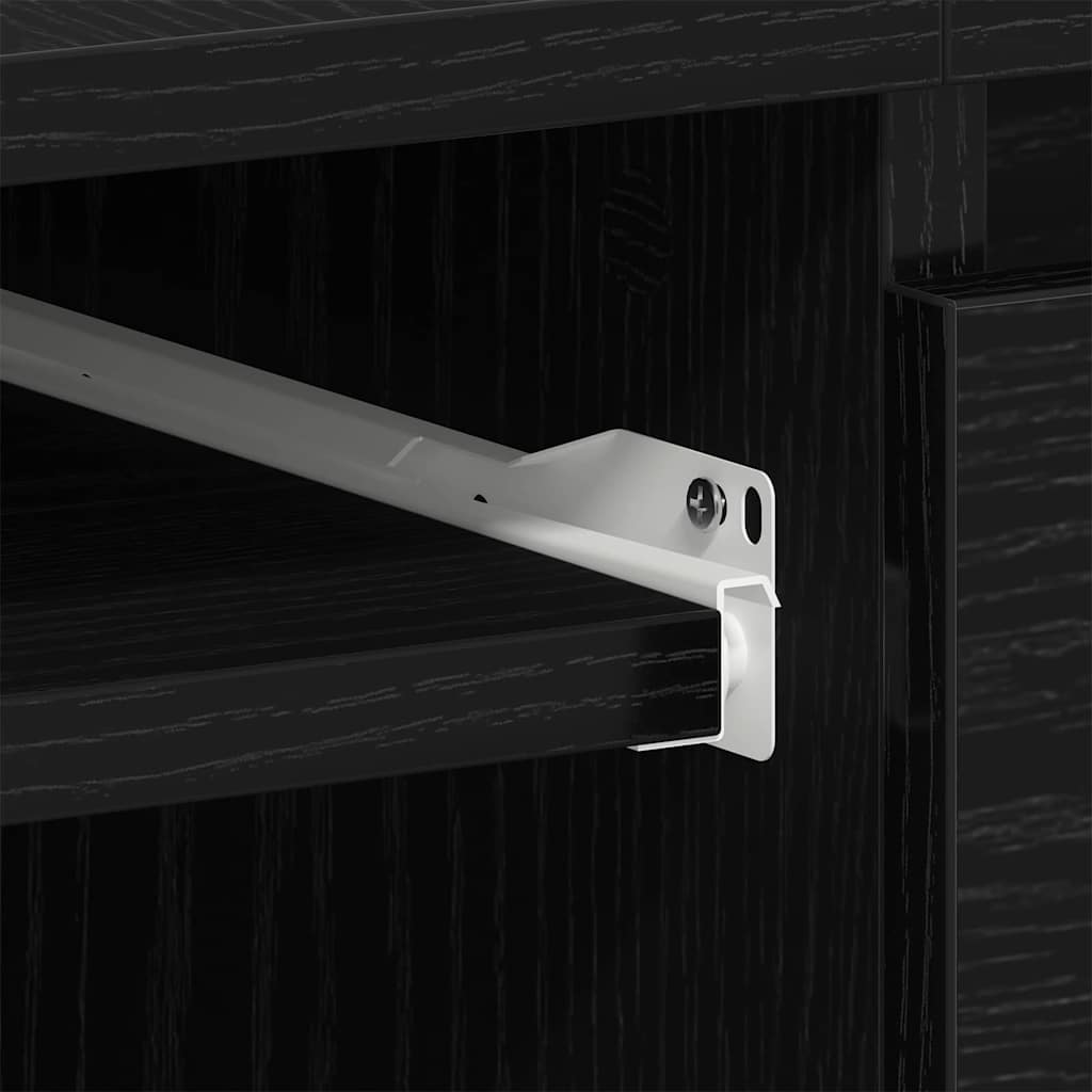 Scrivanie  2 pezzi in rovere nero 140x50x76 cm in legno ingegnerizzato 3329284