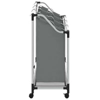 Cesto Portabiancheria con Ruote 3 Scomparti Grigio