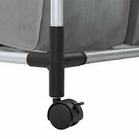 Cesto Portabiancheria con Ruote 3 Scomparti Grigio