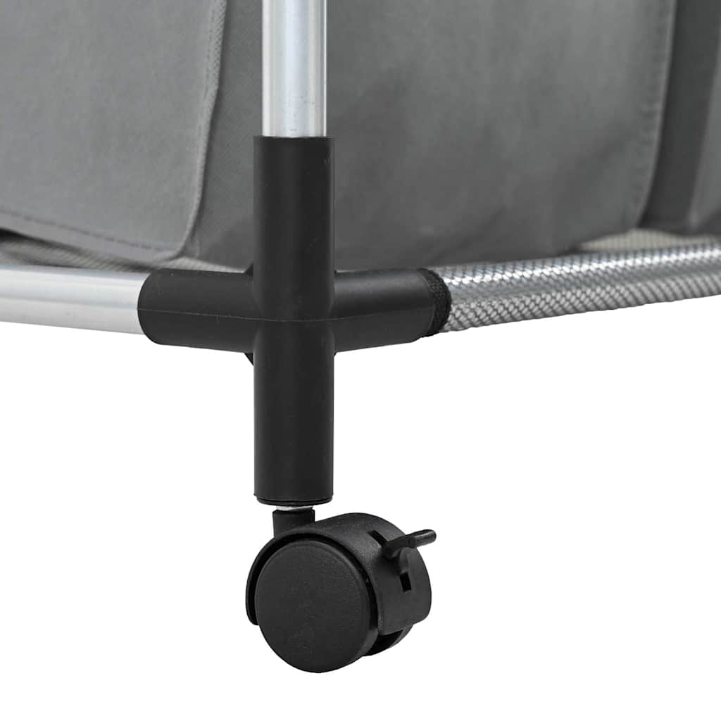 Cesto Portabiancheria con Ruote 3 Scomparti Grigio 42001899