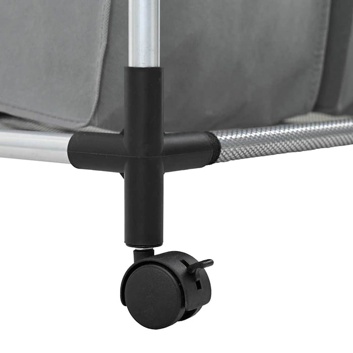 Cesto Portabiancheria con Ruote 3 Scomparti Grigio 42001899