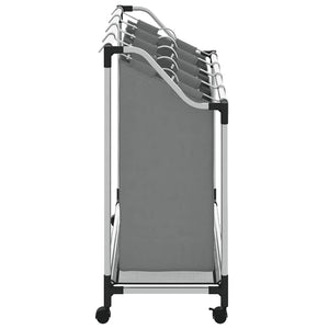 Cesto Portabiancheria con Ruote 4 Scomparti Grigio 42001900