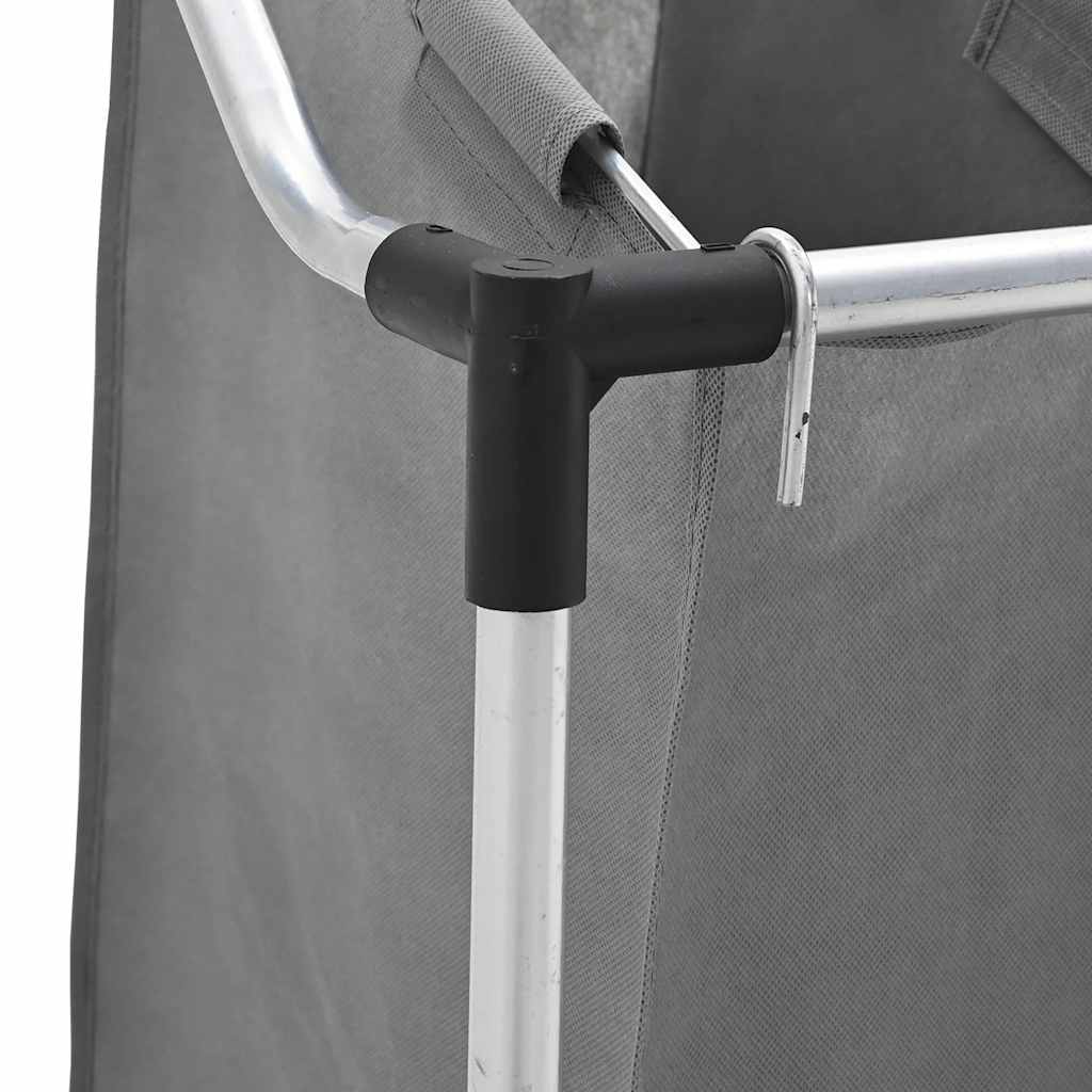 Cesto Portabiancheria con Ruote 4 Scomparti Grigio 42001900