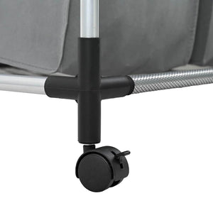 Cesto Portabiancheria con Ruote 4 Scomparti Grigio 42001900