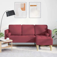 Set di divani Rosso vino 173 x 131 x 67 cm Tessuto 42001916