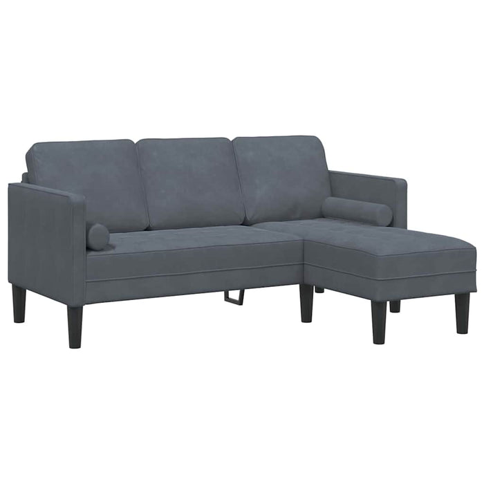Set di divani Grigio scuro 173 x 131 x 67 cm Velluto 42001926