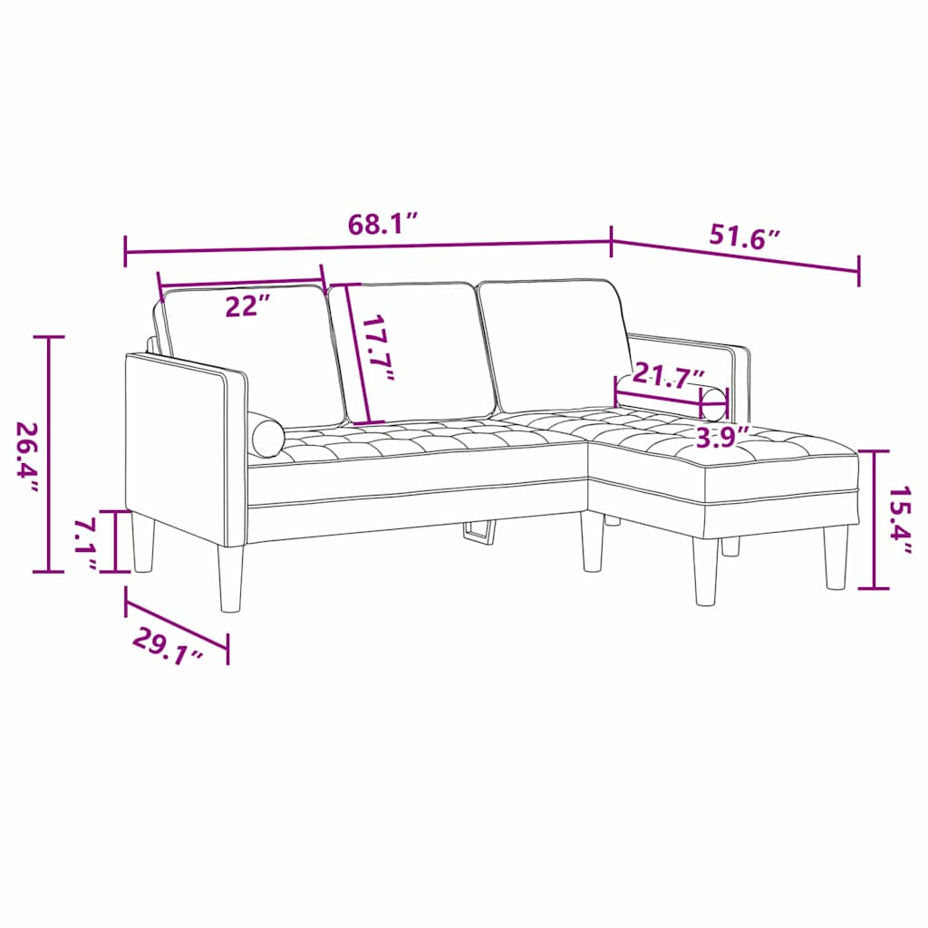 Set di divani Grigio scuro 173 x 131 x 67 cm Velluto 42001926