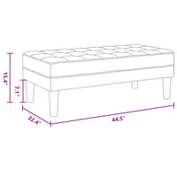 panchina Grigio chiaro 113 x 57 x 39 cm Tessuto 42001935