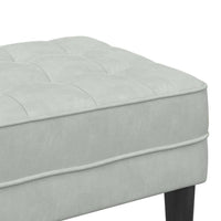panchina Grigio chiaro 113 x 57 x 39 cm Velluto 42001947