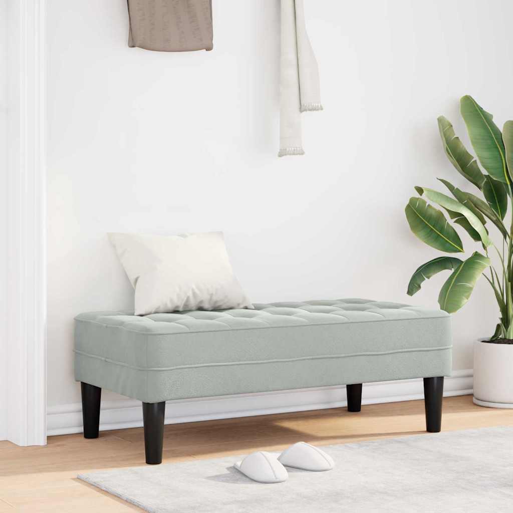 panchina Grigio chiaro 113 x 57 x 39 cm Velluto 42001947