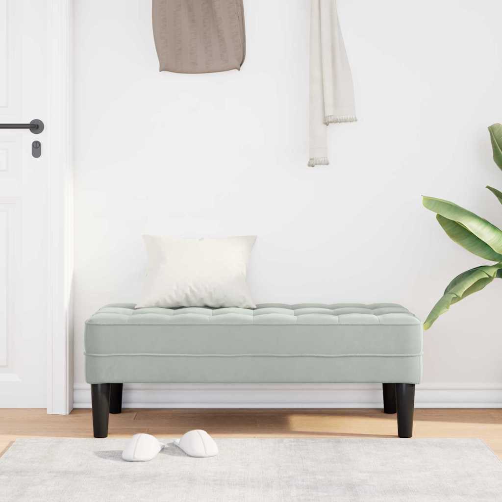 panchina Grigio chiaro 113 x 57 x 39 cm Velluto 42001947