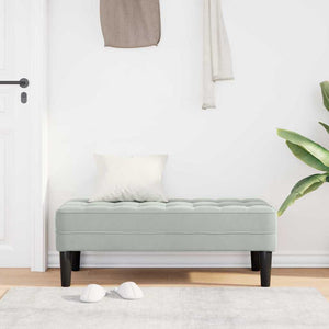 panchina Grigio chiaro 113 x 57 x 39 cm Velluto 42001947