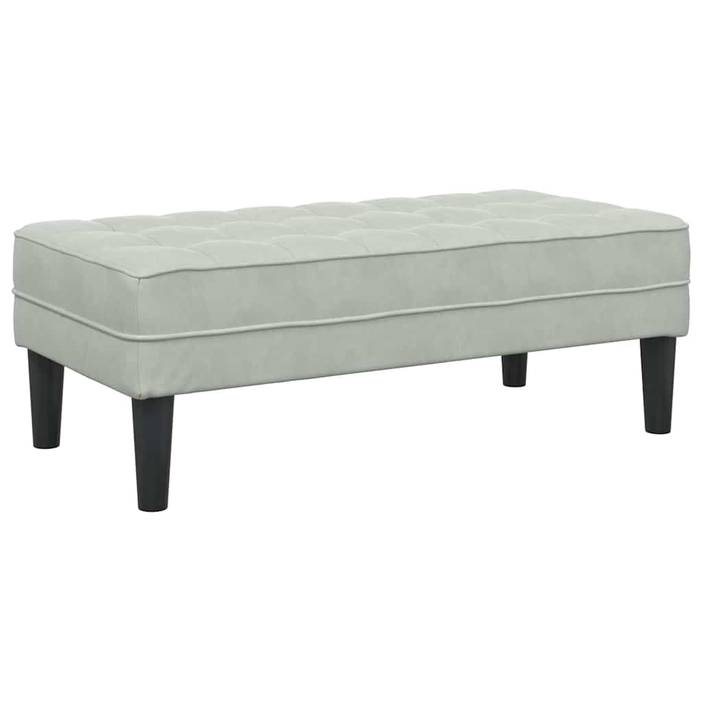 panchina Grigio chiaro 113 x 57 x 39 cm Velluto 42001947