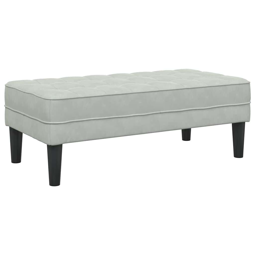 panchina Grigio chiaro 113 x 57 x 39 cm Velluto 42001947