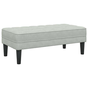 panchina Grigio chiaro 113 x 57 x 39 cm Velluto 42001947