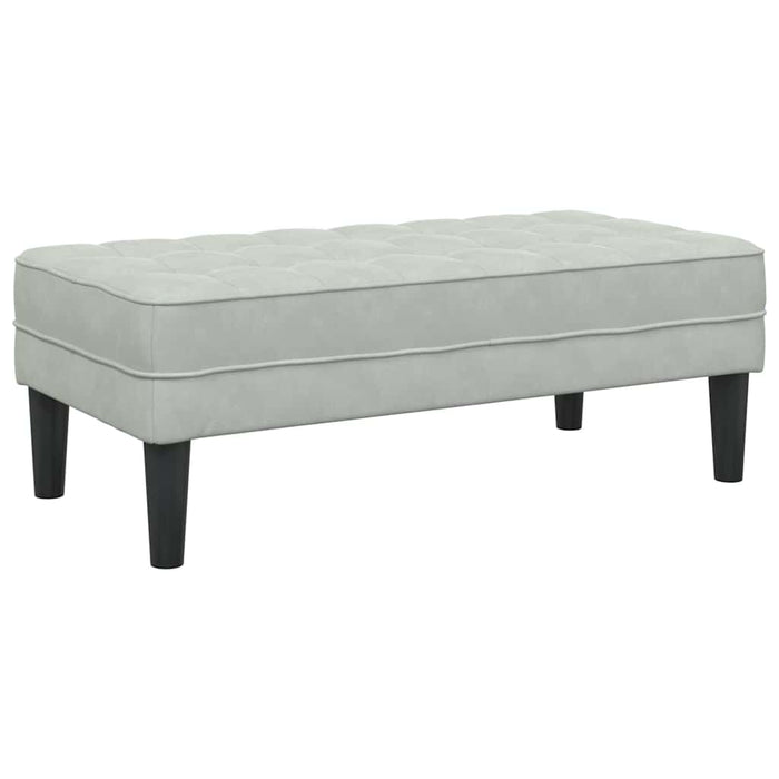 panchina Grigio chiaro 113 x 57 x 39 cm Velluto 42001947