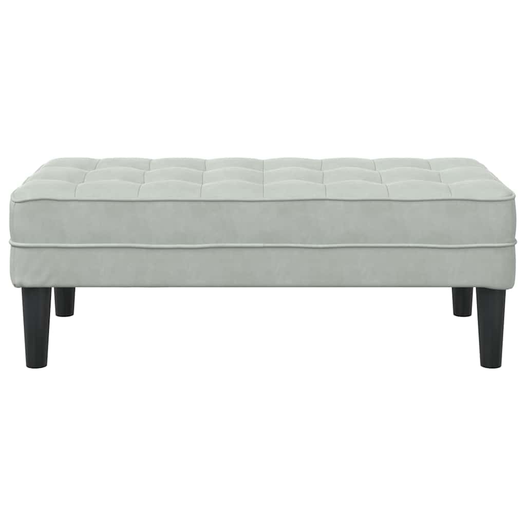 panchina Grigio chiaro 113 x 57 x 39 cm Velluto 42001947