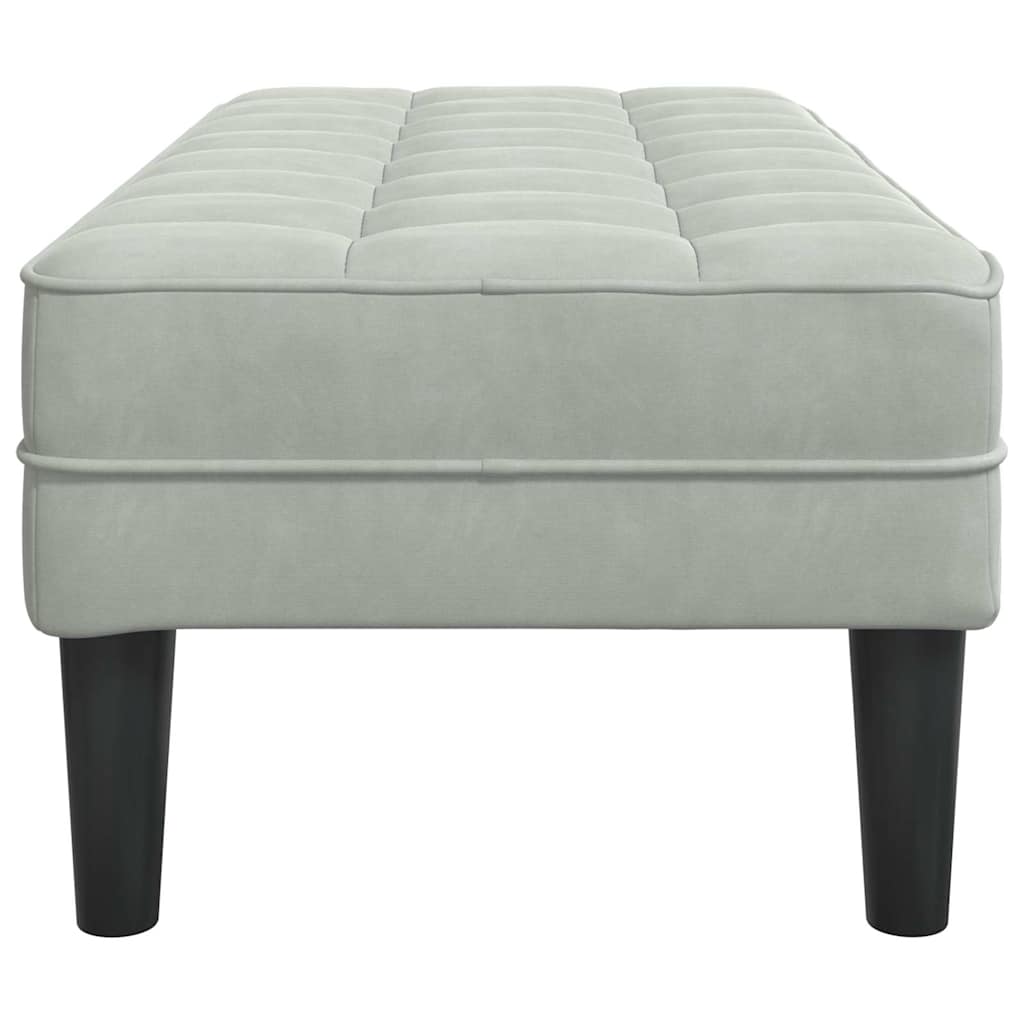 panchina Grigio chiaro 113 x 57 x 39 cm Velluto 42001947