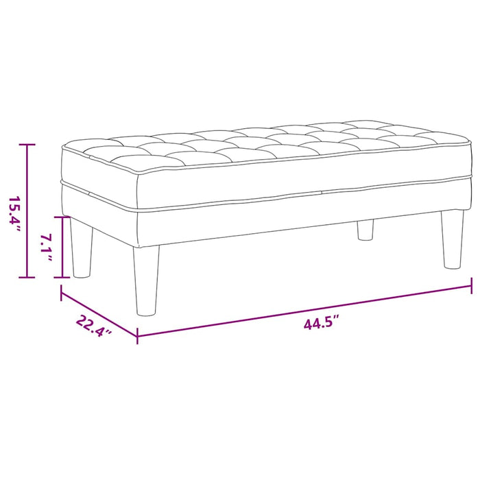panchina Grigio chiaro 113 x 57 x 39 cm Velluto 42001947
