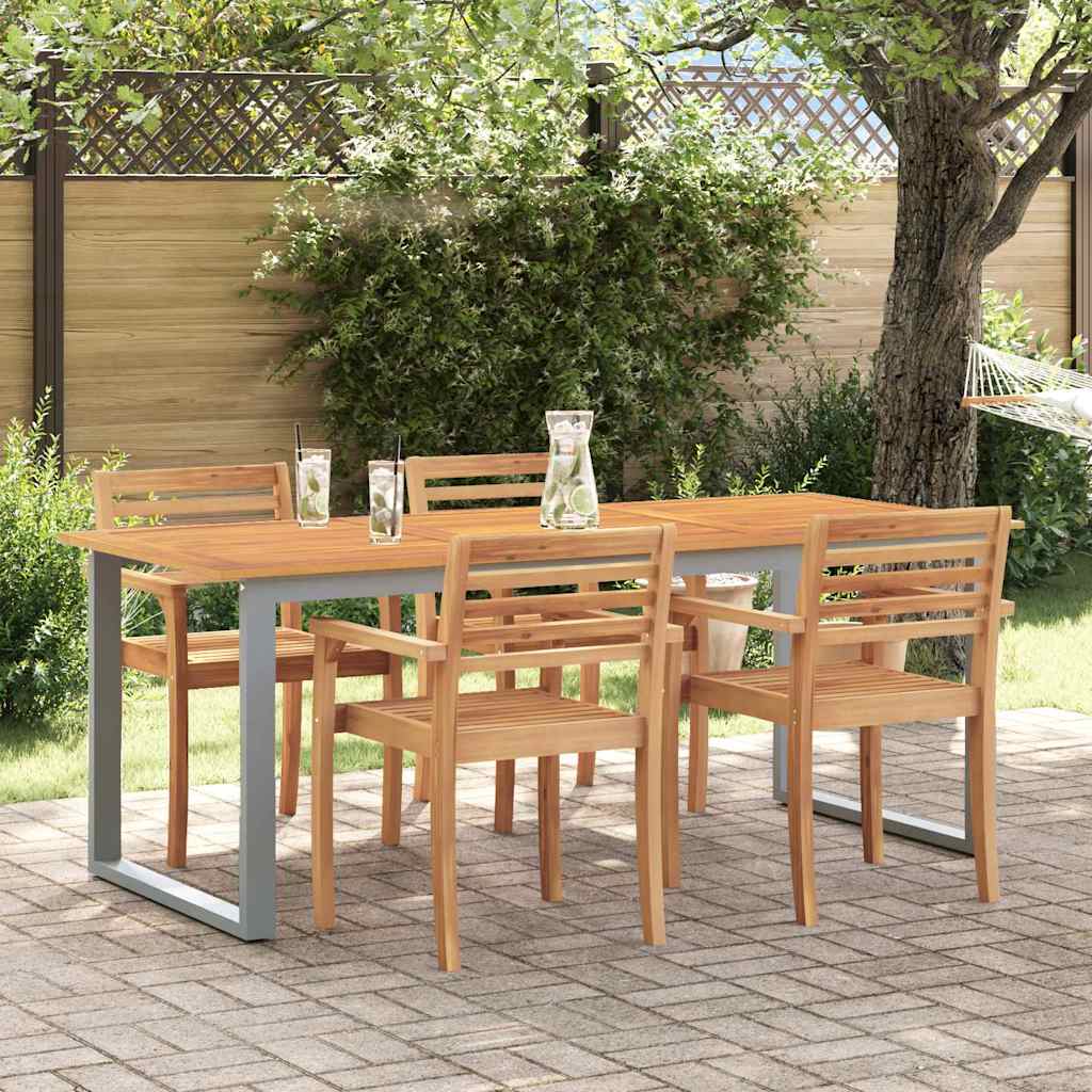 Tavolo da Pranzo da Giardino Grigio 160 x 80 x 75 cm 4010595