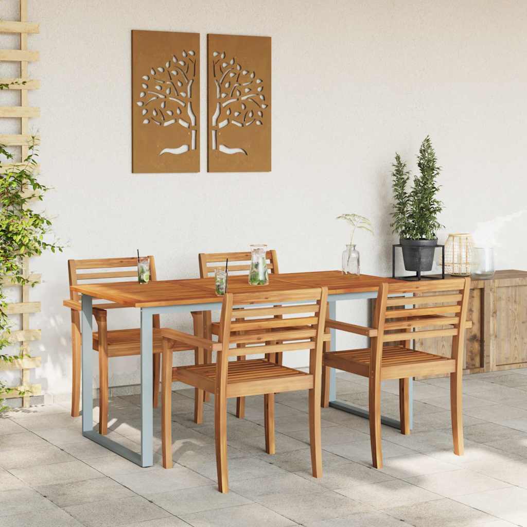 Tavolo da Pranzo da Giardino Grigio 160 x 80 x 75 cm 4010595