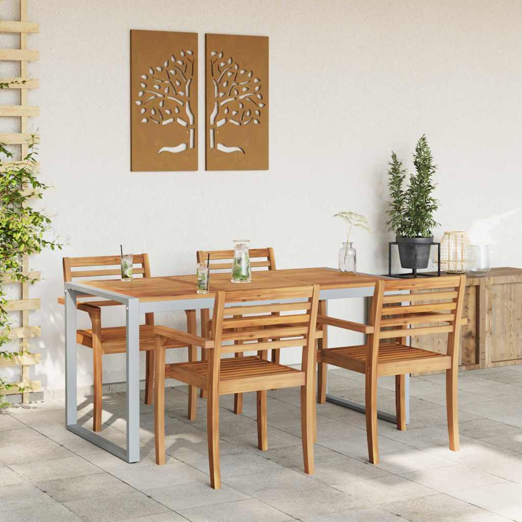 Tavolo da Pranzo da Giardino Grigio 160 x 80 x 75 cm 4010603