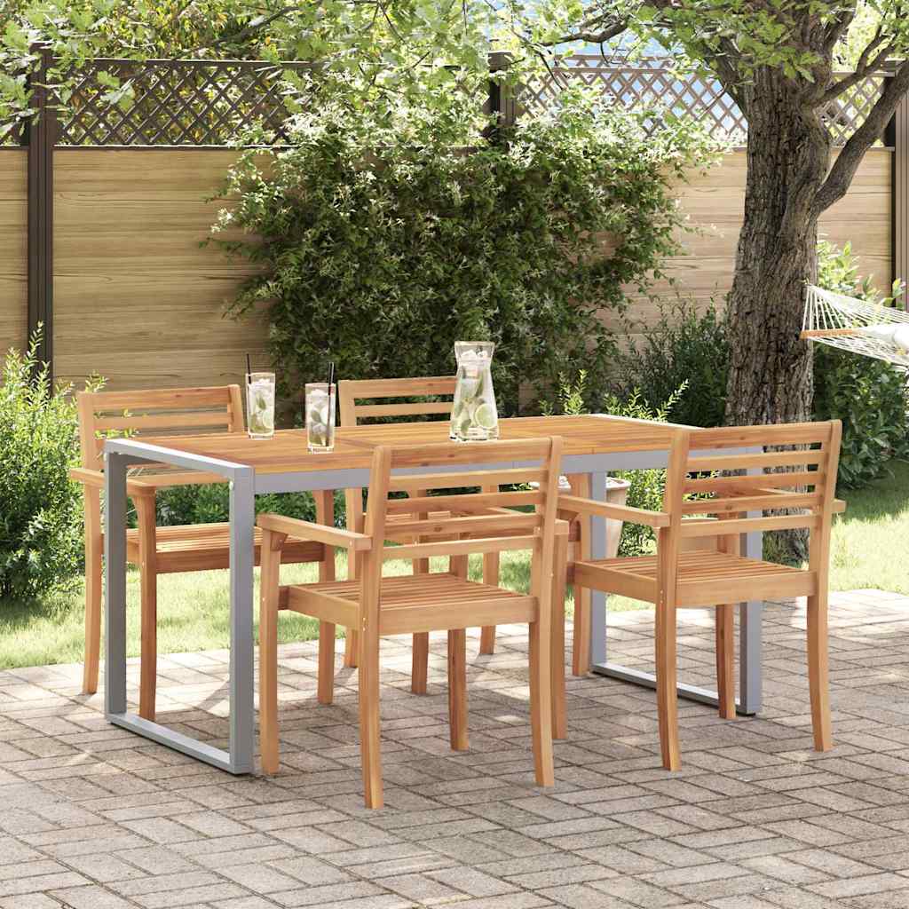 Tavolo da Pranzo da Giardino Grigio 160 x 80 x 75 cm 4010603