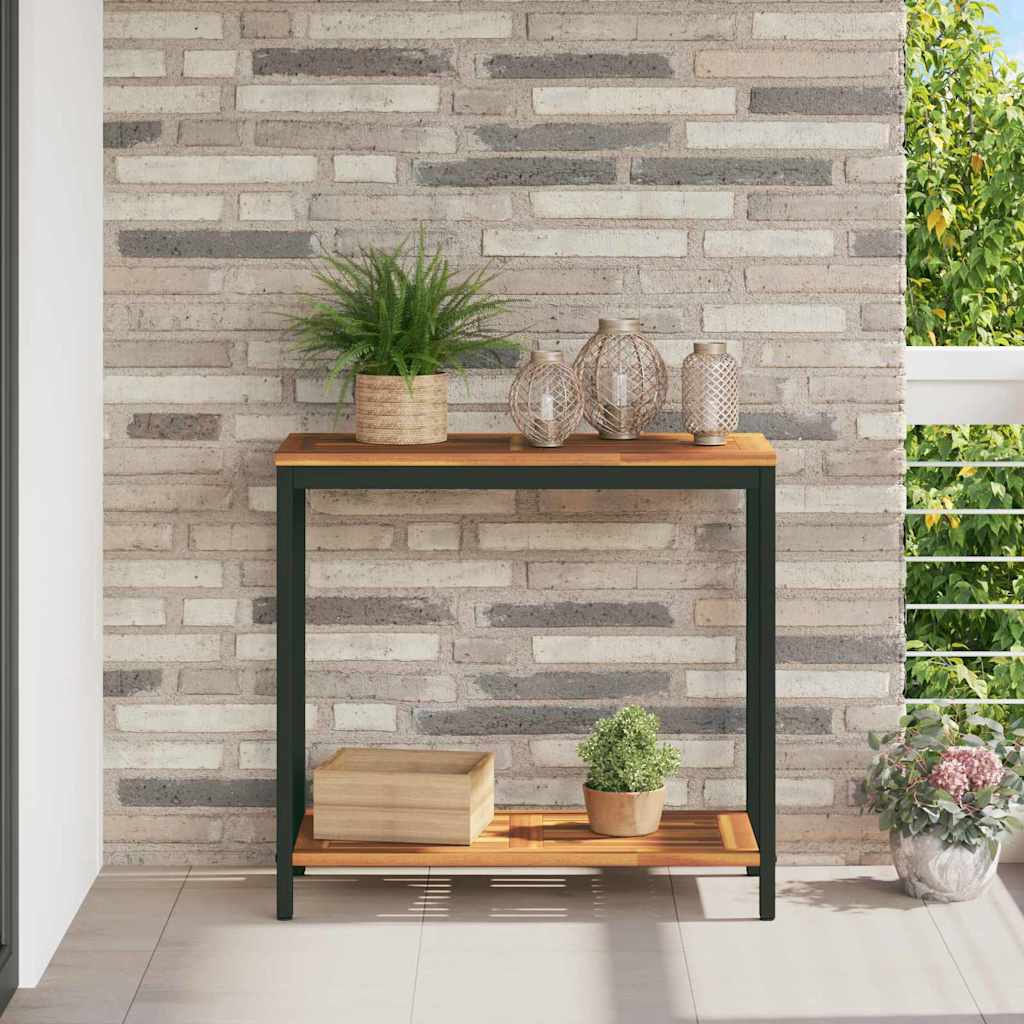 Tavolo da esterno Naturale e nero 80 x 35 x 75 cm 4010606