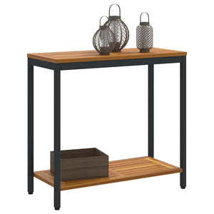 Tavolo da esterno Naturale e nero 80 x 35 x 75 cm 4010606