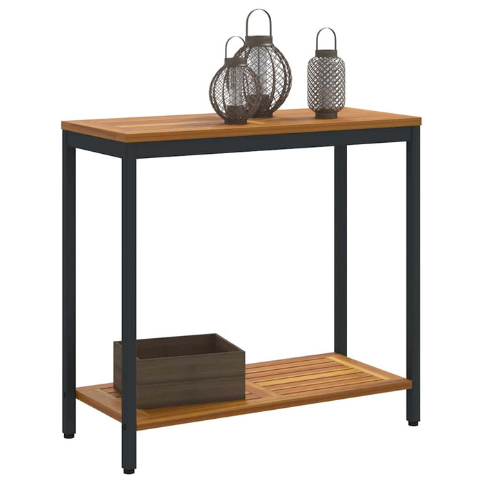 Tavolo da esterno Naturale e nero 80 x 35 x 75 cm 4010606