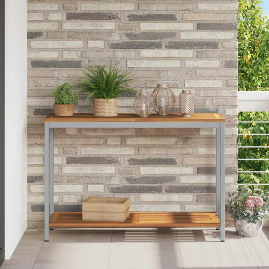 Tavolo da esterno Naturale e Grigio 110 x 35 x 75 cm 4010609